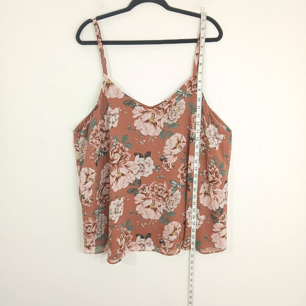 Torrid Women’s 2X Chiffon Layered Tank – Floral Print Sleeveless Blouse - Picture 5 of 8